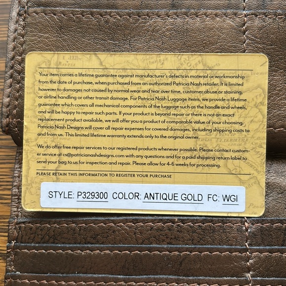 Patricia Nash Embossed Floral Leather Clutch—Bronze color - Picture 10 of 11